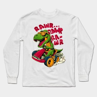 Dino Kart Rawr Long Sleeve T-Shirt